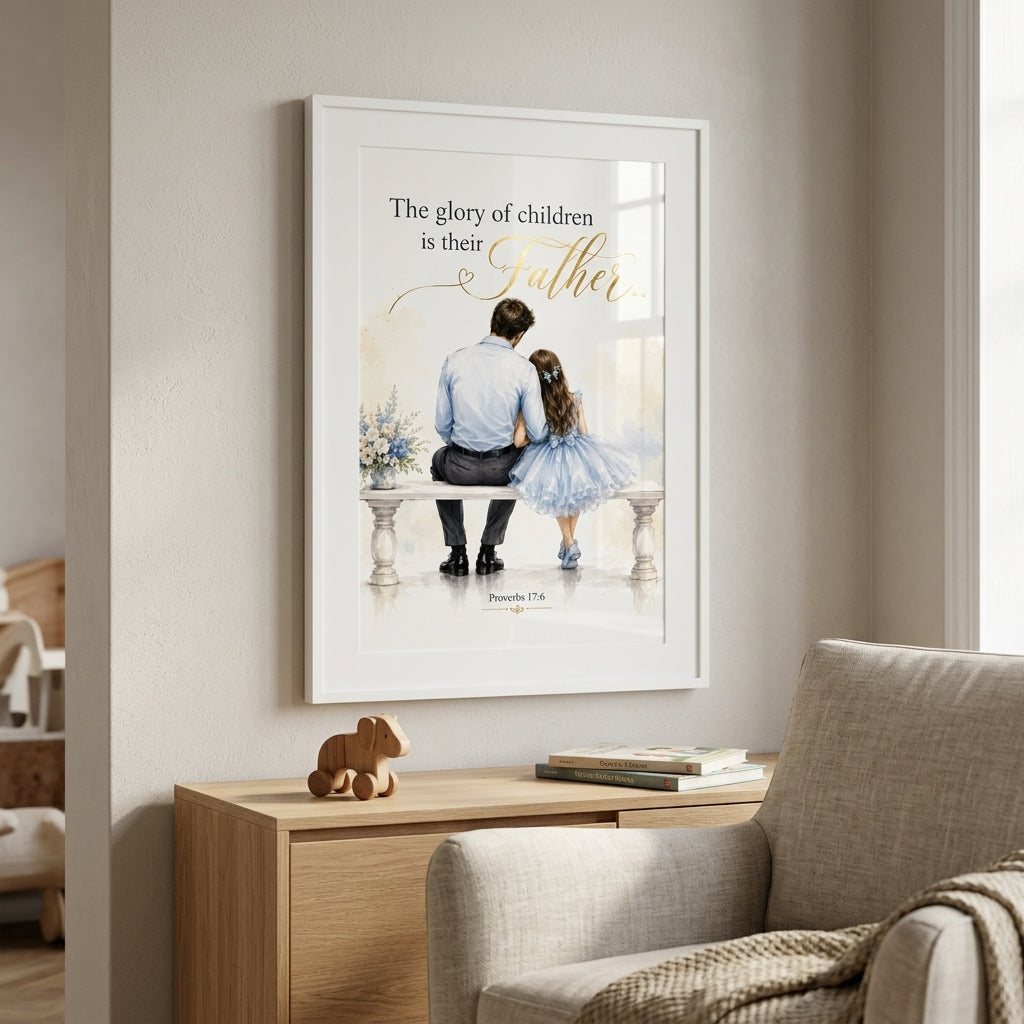 THE GLORY OF CHILDREN IS THEIR FATHER : Christian Desk Decor | A5, A4, A3 sizes Photo Frames