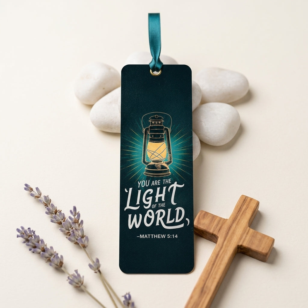 Matthew 5:14 Christian Bookmark with Satin Ribbon | Bible Verse | Inspirational Scripture Gift for Bible Readers
